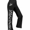 Lily | Black & Gray Abstract Spot Contrast-Panel Yoga Pants - Plus