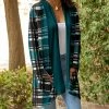 Lily | Teal & Black Plaid Pocket Open Cardigan - Plus