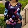 Lily | Purple & Pink Floral V-Neck Tunic - Women