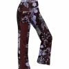Lily | Lavender & Red Floral Active High-Waist Pocket Yoga Pants - Plus