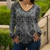 Lily | Gray & Black Geometric V-Neck Tunic - Women