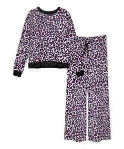 Lily | Black & Pink Leopard Loungewear Set - Plus