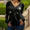 Lily | Black & Cream Galaxy V-Neck Tunic - Women