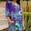 Lily | Purple & Turquoise Floral V-Neck Tunic - Women