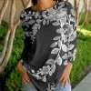 Lily | Dark Gray Leaves Long-Sleeve Tunic - Women & Plus