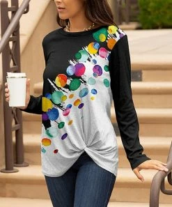 Lily | Black & Green Dot Boatneck Tunic - Women