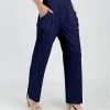 Lily | Navy High-Waist Pocket Pants - Women & Plus