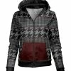 Lily | Gray & Burgundy Color Block Zip-Up Hoodie - Plus