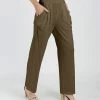 Lily | Brown High-Waist Pocket Pants - Women