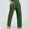Lily | Green High-Waist Pocket Pants - Women & Plus