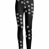 Lily | Black & White Paw Print Leggings - Women