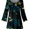 Lily | Black & Teal Marble Bell-Sleeve Tunic - Plus
