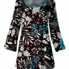 Lily | Black & Blue Floral Tunic - Plus