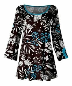 Lily | Black & Blue Floral Tunic - Plus