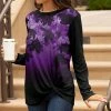 Lily | Black & Purple Floral Knot-Hem Tunic - Women