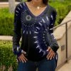 Lily | Black & Navy Abstract V-Neck Tunic - Plus