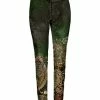 Lily | Olive & Gold Paisley Velvet Skinny Pants - Women