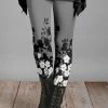 Lily | Black & Gray Floral Leggings - Women & Plus