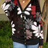 Lily | Black & Red Floral Cardigan - Women