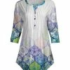 Lily | Bluee & Black Arabesque Three-Quarter Sleeve Tunic - Women