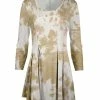 Lily | Beige & White Tie-Dye Three-Quarter Sleeve Tunic - Plus