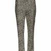 Lily | Gray & Cream Floral Paisley Wide-Waistband Straight-Leg Pants - Women