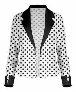 Lily | White & Black Polka Dot Blazer - Plus