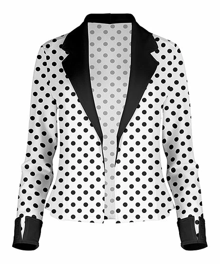 Lily | White & Black Polka Dot Blazer - Plus 1 Lily | White & Black Polka Dot Blazer - Plus