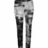 Lily | White & Black Abstract Velvet Pants - Women