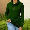Lily | Green Cowl-Neck Sweater Tunic - Plus
