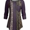 Lily | Purple & Green Stripe Chest-Pocket Raglan Tunic - Plus