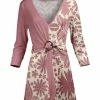 Lily | Pink & Cream Floral V-Neck Tunic - Women