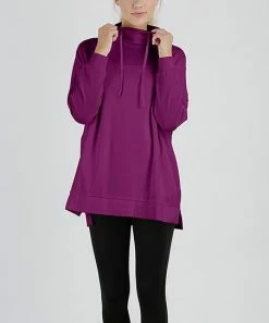 Lily | Purple Cowl Neck Pullover - Plus