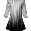 Lily | White & Black Ombre Three-Quarter Sleeve Tunic - Plus