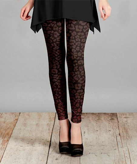 Lily | Brown & Black Leopard Leggings - Women 1 Lily | Brown & Black Leopard Leggings - Women