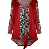 Lily | Red & Gray Leopard Tie-Front Tunic - Women