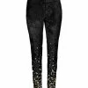 Lily | Black & Yellow Confetti Dots Velvet Skinny Pants - Plus