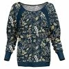 Lily | Teal & Yellow Floral Pullover Sweatshirt - Plus
