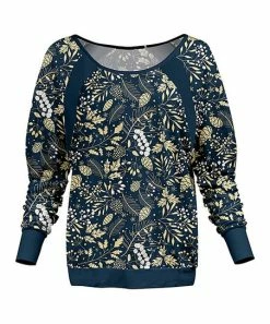 Lily | Teal & Yellow Floral Pullover Sweatshirt - Plus