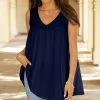 Lily | Navy Sleeveless Swing Tunic - Plus