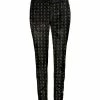 Lily | Black & Olive Diamond-Print Velvet Skinny Pants - Plus