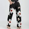 Lily | Black & White Floral Pants - Women