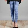 Lily | Black & Dark Navy Polka Dot Leggings - Women
