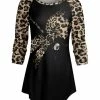 Lily | Black & Beige Leopard Chest-Pocket Tunic - Plus