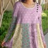 Lily | Lavender & Green Polka Dot Floral Tunic - Plus