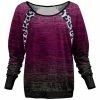 Lily | Purple & Gray Ombré Leopard-Accent Long-Sleeve Top - Plus