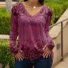 Lily | Pink & Purple Curlicue V-Neck Tunic - Women