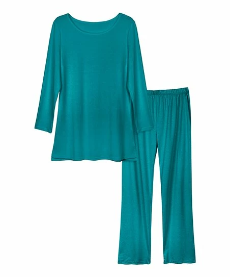 Lily | Turquoise Tunic & Lounge Pants - Women 1 Lily | Turquoise Tunic & Lounge Pants - Women