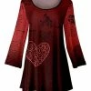 Lily | Red & Black Heart Three-Quarter Sleeve Tunic - Women & Plus