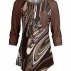 Lily | Brown & White Pocket Raglan Tunic - Plus